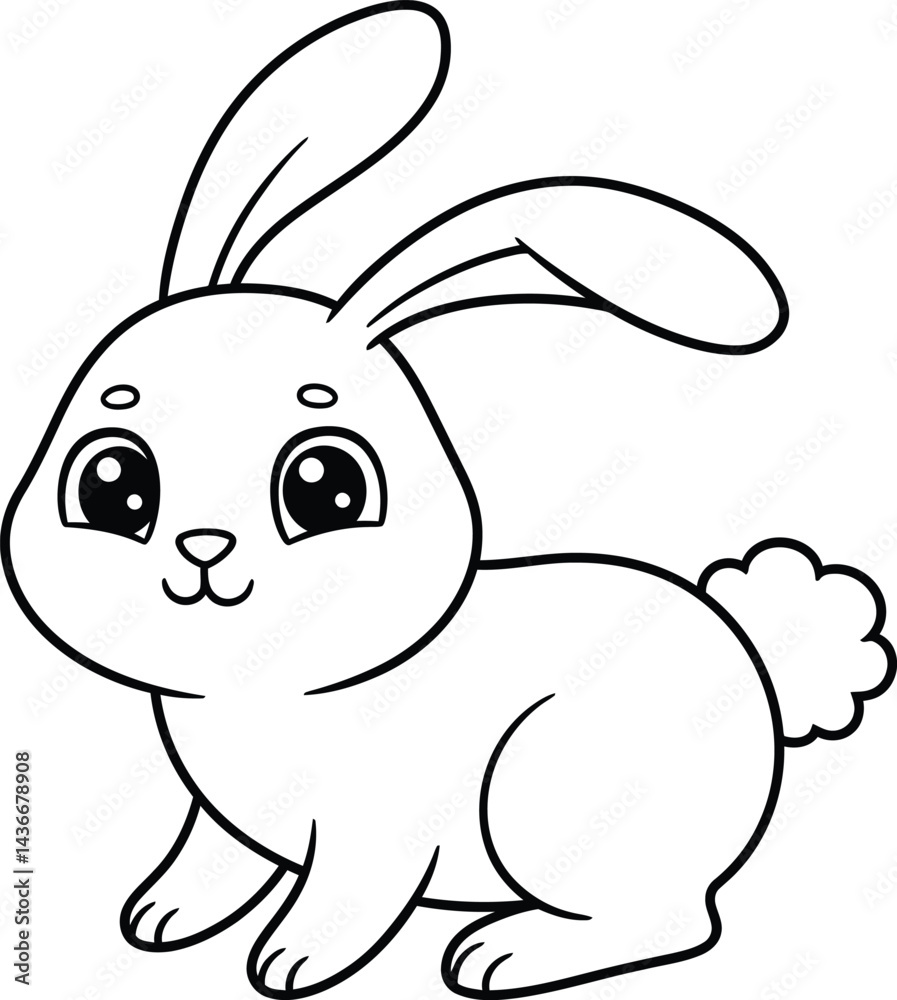 Obraz premium Cute Cartoon Rabbit Illustration