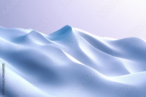 Soft, flowing waves of light blue create serene, calm atmosphere