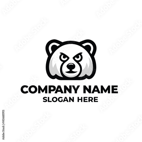Angry bear logo design