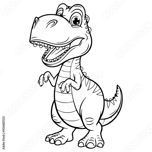 Adorable cartoon dinosaur illustration for kids coloring book fun cute trex baby child