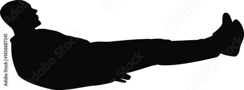 a man lying down, silhouette vector