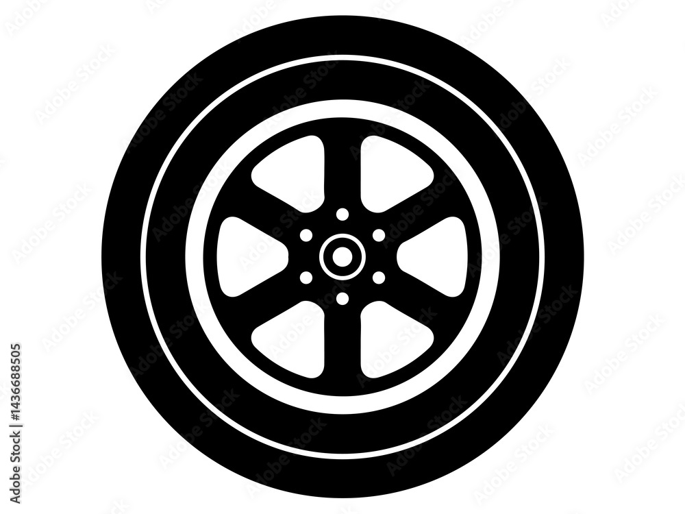 Obraz premium car wheel isolated on white