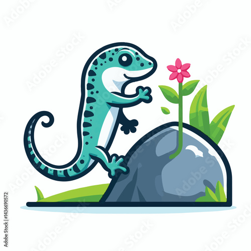 lizard, reptile, gecko, nature, animal, wildlife, isolated, tropical, wild, exotic, green, vector, illustration, cartoon, iguana, tail, white, salamander, design, icon, pet, color, zoo, background, ar