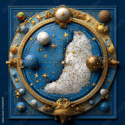 celestial star chart: mapping constellations photo