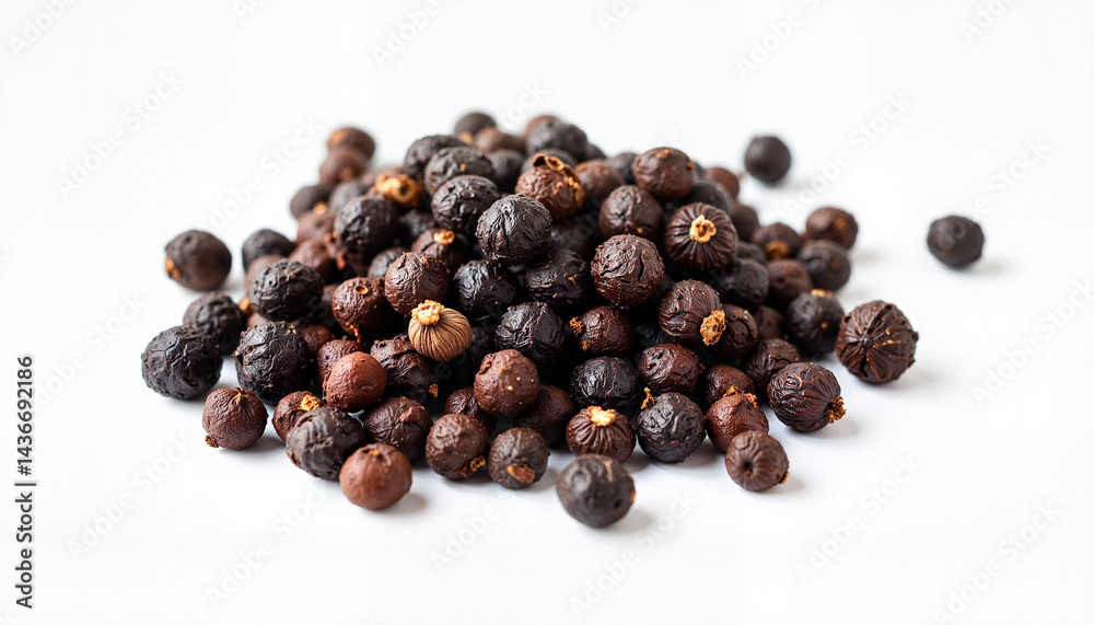 Dried witch's bottle berries on a white background Dried witch's bottle berries on a white background