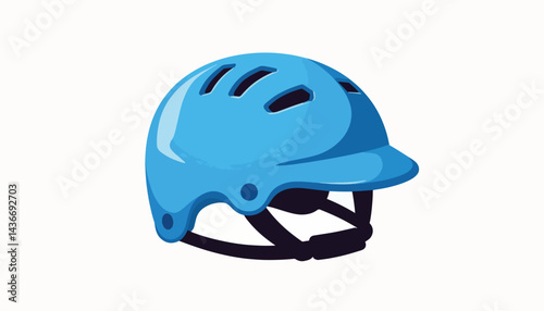 Stylish blue rafting helmet on white background, safety concept