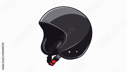 Futuristic black rollerblading helmet illustration on white background, design concept