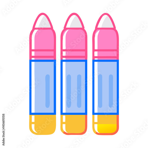 Colorful Crayons on White Background - Fun and Creative Coloring Tools for Kids