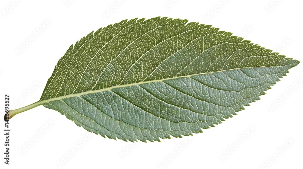 Fototapeta premium Green Leaf Isolated on White Background for Nature and Health Concepts