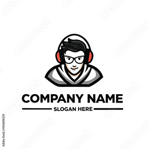 Smiling person with headphones and glasses, wearing a hoodie