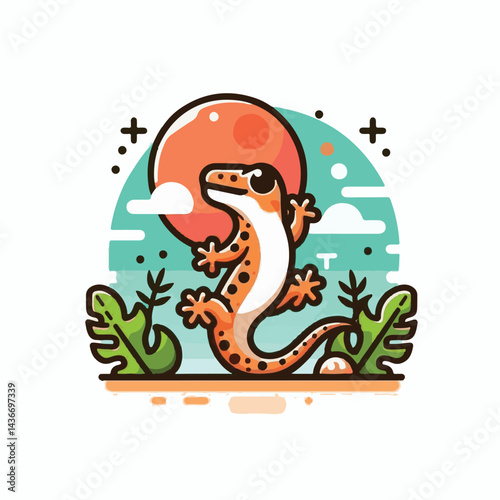 lizard, reptile, gecko, nature, animal, wildlife, isolated, tropical, wild, exotic, green, vector, illustration, cartoon, iguana, tail, white, salamander, design, icon, pet, color, zoo, background, ar
