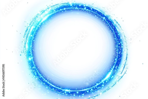 Circular light effect, vibrant blue frame