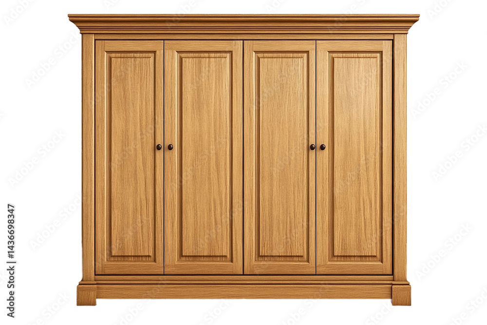 Sturdy wooden wardrobe with classic design. Sturdy wooden wardrobe with classic design.