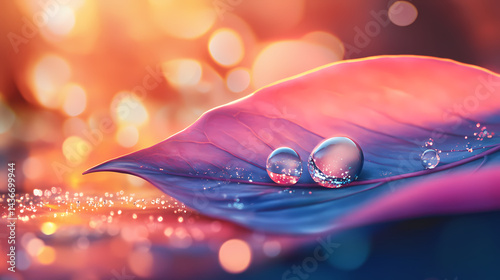 Capture the beauty of a dewdrop glimmering on a leaf edge. Glimmer Leaf. Illustration