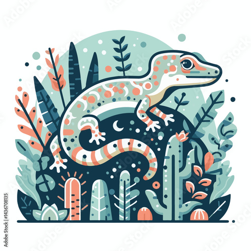 lizard, reptile, gecko, nature, animal, wildlife, isolated, tropical, wild, exotic, green, vector, illustration, cartoon, iguana, tail, white, salamander, design, icon, pet, color, zoo, background, ar