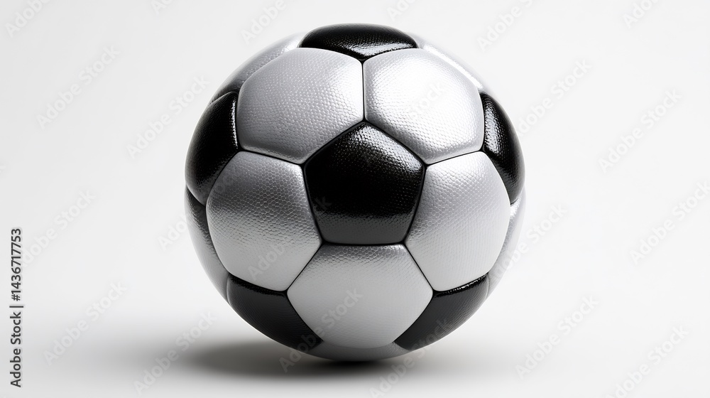 Fototapeta premium Classic black and white soccer ball, sporting event ready, action on the field