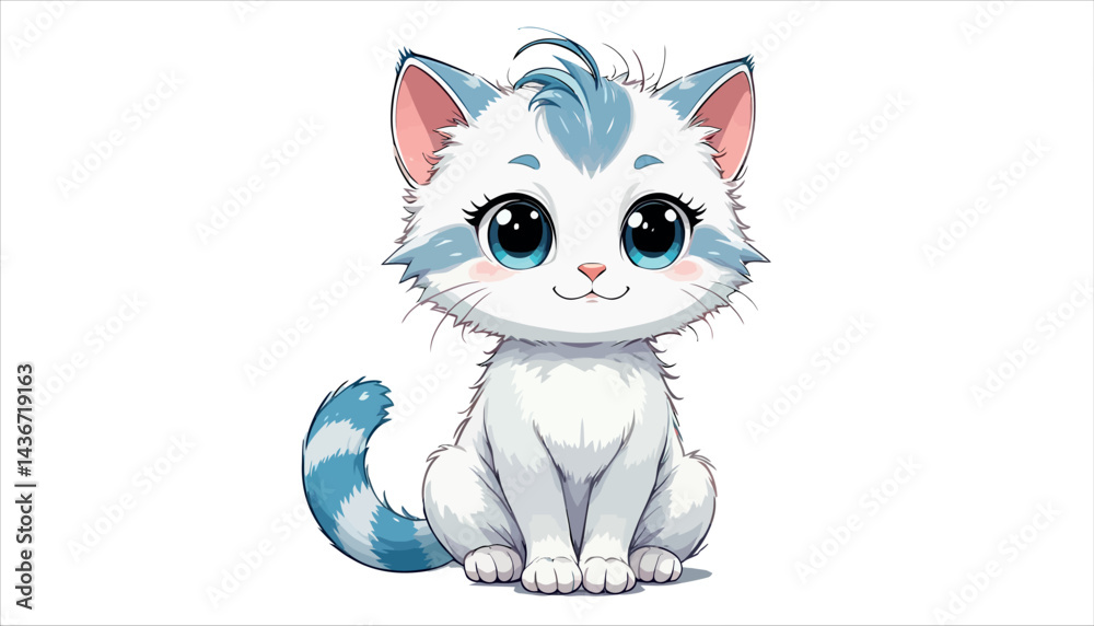 Obraz premium A cute cartoon kitten