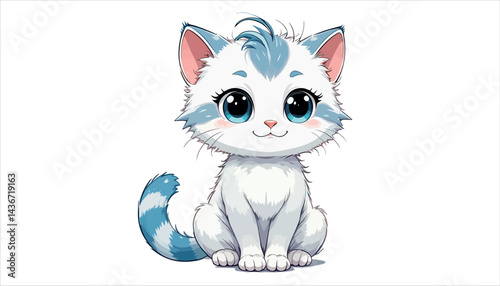 A cute cartoon kitten