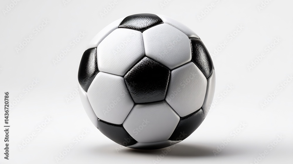 Fototapeta premium Classic Soccer Ball Composition on Seamless White Background, Isolated Object