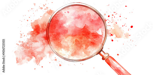 A magnifying glass concentrates on the delicate patterns of a colorful flower petal in sunlight