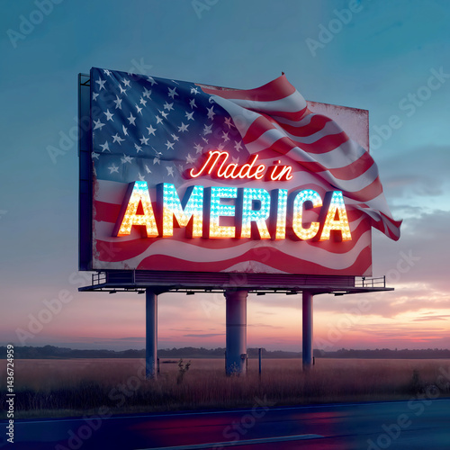 A large billboard stands in a Midwest field, displaying the words 