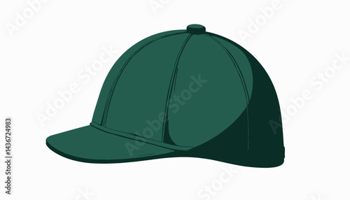 Stylish green cap illustration on white background, fashion concept