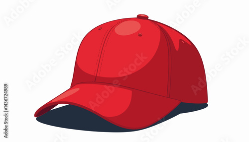 Red baseball umpire cap illustration on white background, modern design