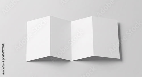 Brochure mockup with accordion fold displayed on light gray background for design placement