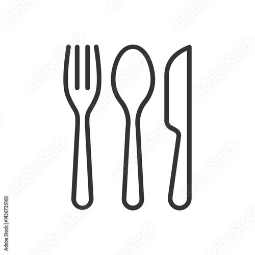 Cutlery icon set. Fork, spoon, and knife, perfect for restaurant menus, food-related websites
