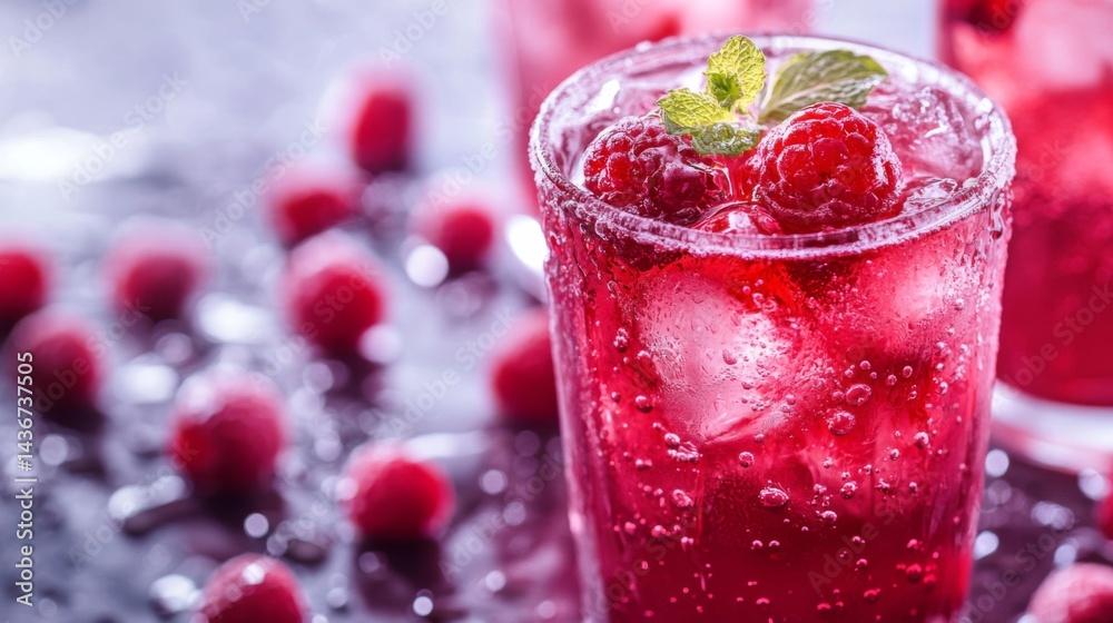 Refreshing Raspberry Ice Drink with Mint Refreshing Raspberry Ice Drink with Mint
