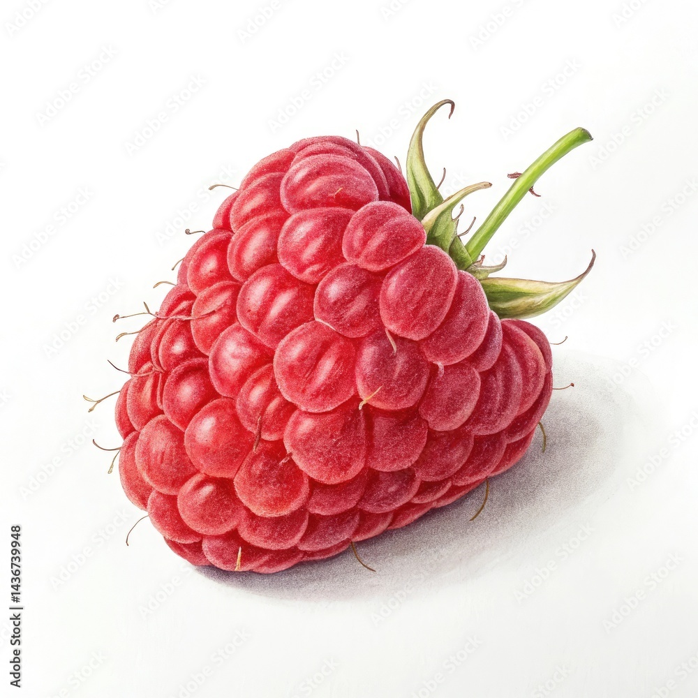 raspberry on white background raspberry on white background