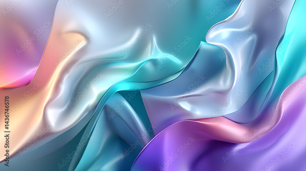 Obraz premium Minimal glowing holographic gradients with pastel colors and elegant flow.