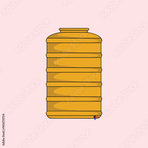 biofuel design illustration eps10 graphic flat style. Large water tank as water storage media. Brewery concept with icon design. Illustration of water tank installation for home