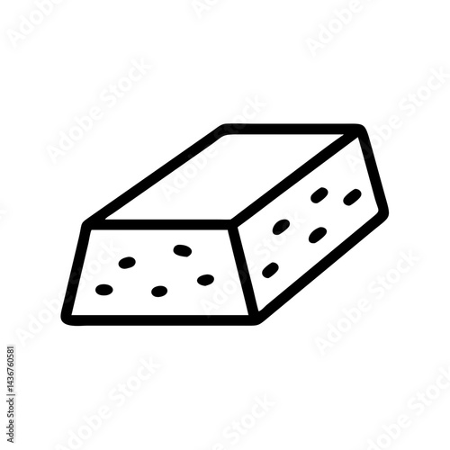 Realistic concrete block icon, vector