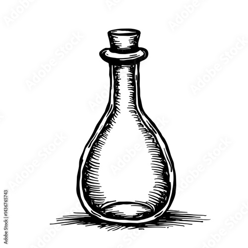 Vintage potion bottle icon for magic elixirs healing crafting spells exploration adventure gaming fantasy RPG