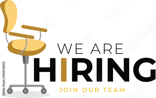 We are hiring join to the team announcement. Hiring recruitment open vacancy design. Hiring creative design template. Illustration