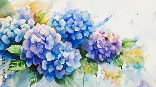 Wallpaper Mural watercolor botanical Hydrangea flowers texture template background.Elegant wedding invitation card background . Minimal hand painted Design for wedding or Valentine's Day
 Torontodigital.ca