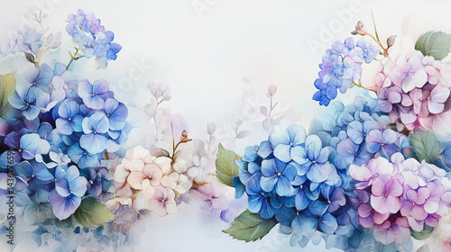 Wallpaper Mural watercolor botanical Hydrangea flowers texture template background.Elegant wedding invitation card background . Minimal hand painted Design for wedding or Valentine's Day
 Torontodigital.ca