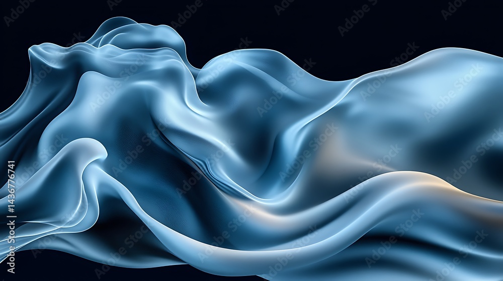 Obraz premium Abstract blue fabric flowing