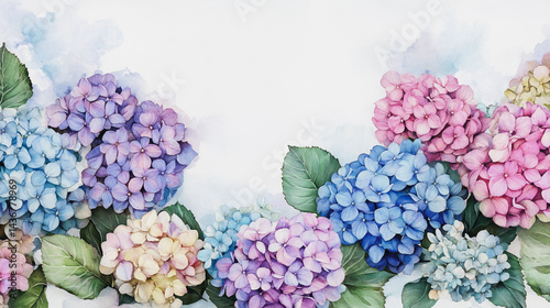 Wallpaper Mural watercolor botanical Hydrangea flowers texture template background.Elegant wedding invitation card background . Minimal hand painted Design for wedding or Valentine's Day Torontodigital.ca