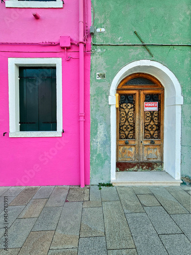 Bright colors of Burano, Venice, Italy