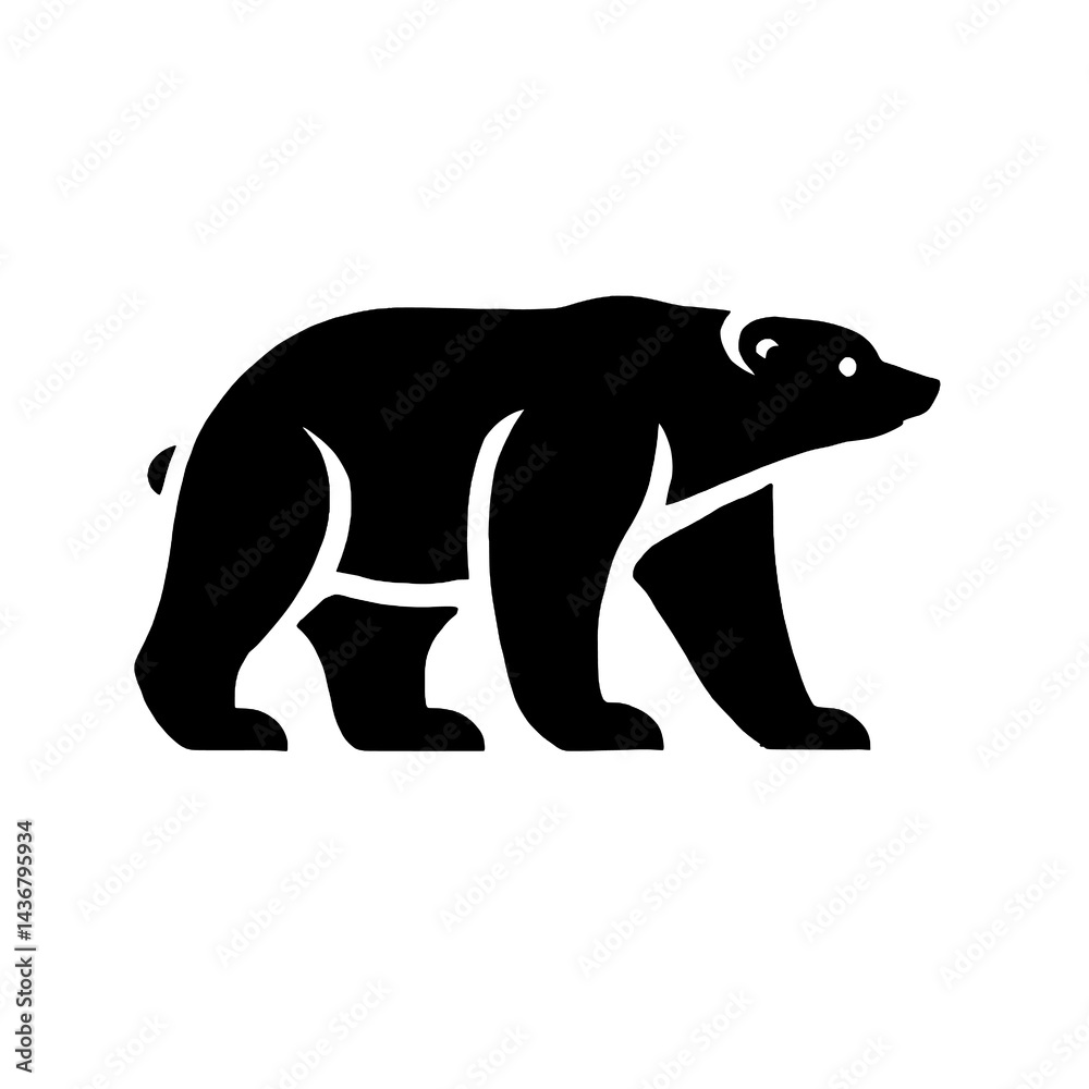 Obraz premium Polar Bear Silhouette Vector Illustration