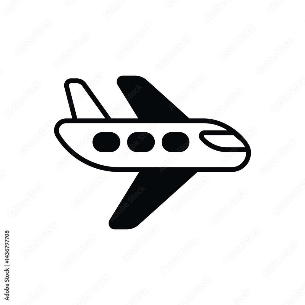 Fototapeta premium Airplane icon vector stock illustration