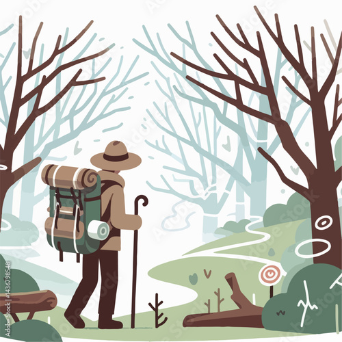 vector illustration of people exploring nature