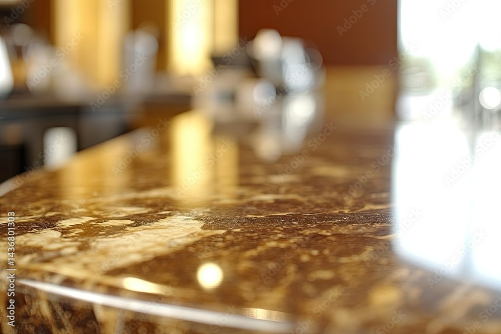 Polished countertop with warm tones Polished countertop with warm tones