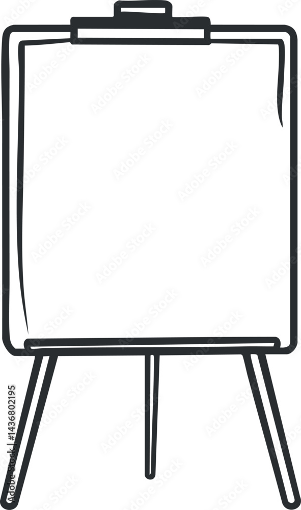 Blank whiteboard on easel stand for presentations meetings and educational purposes Blank whiteboard on easel stand for presentations meetings and educational purposes