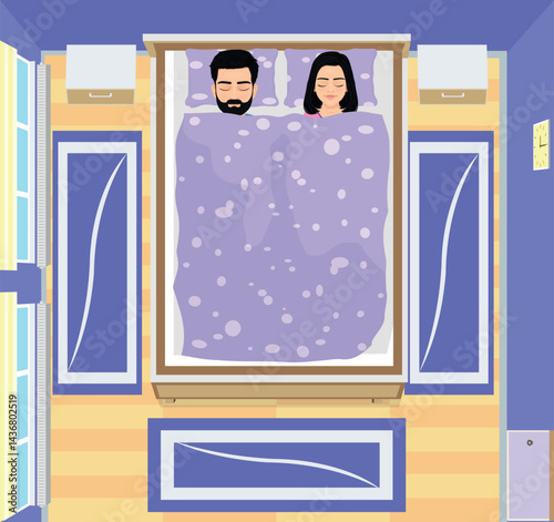 husband and wife in the bed