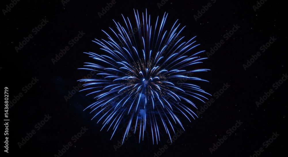 Blue Fireworks Display Photo Blue Fireworks Display Photo