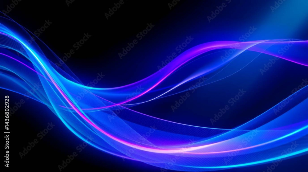 Abstract image featuring flowing neon lines in shades of blue and pink on a dark background style design created with generative ai Abstract image featuring flowing neon lines in shades of blue and pink on a dark background style design created with generative ai