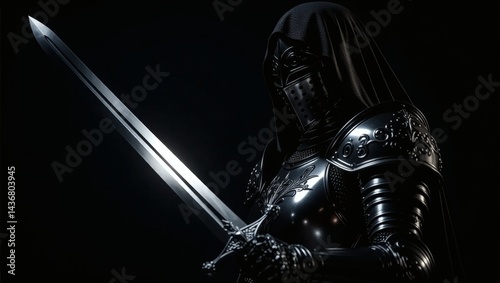 Knight Holding Sword in Dark Setting